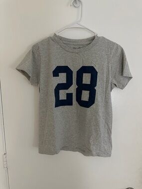 Brandy Melville Gray Tee with Navy Number 28